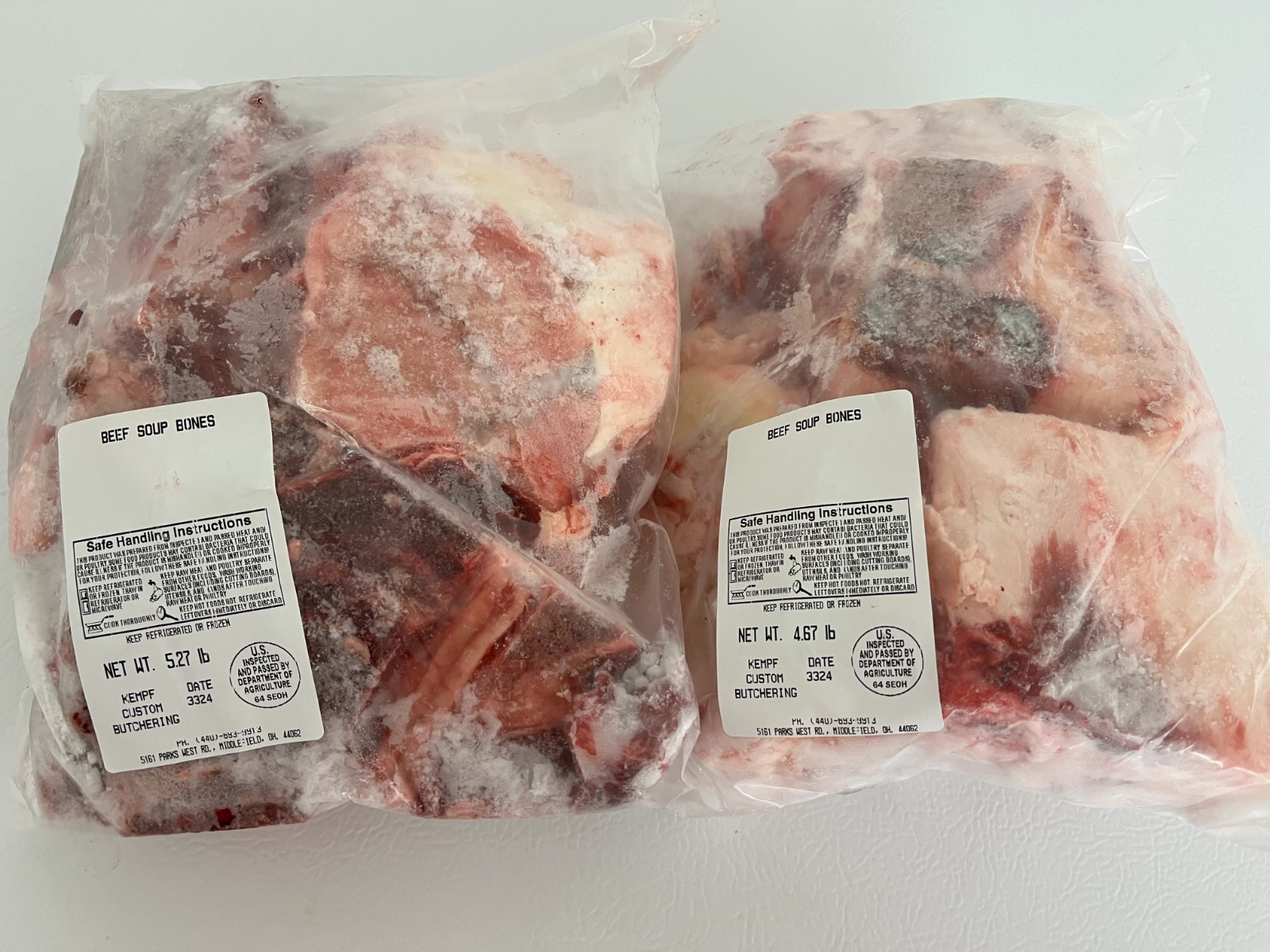 Beef Soup Bones - 4 lb. bag - Naturally Raised 